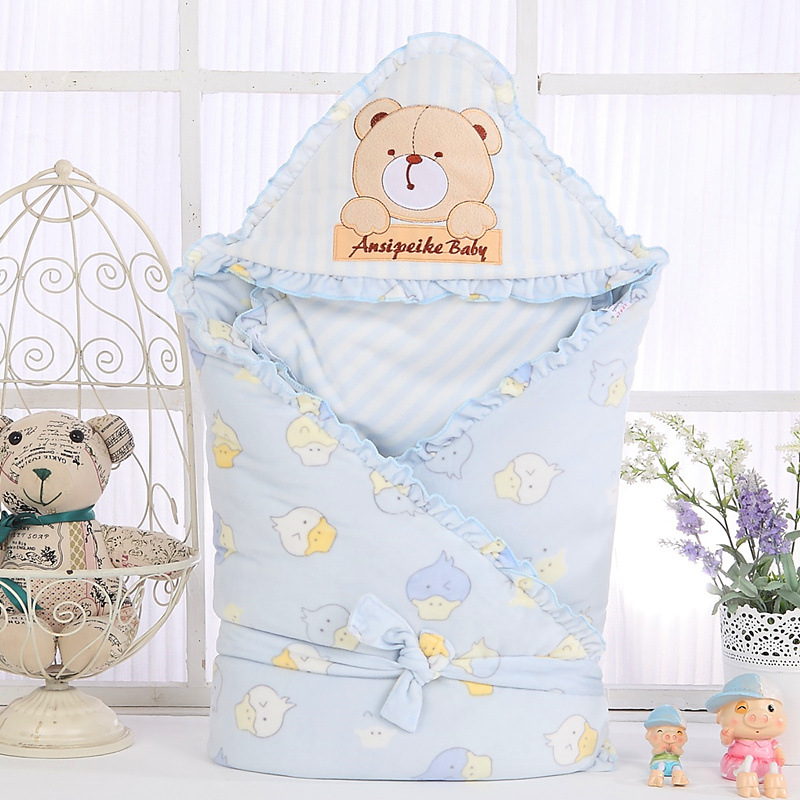 Anspeek pătură pentru îmbrățișare pentru bebeluși din velur, cu umplutură Space Cotton — pentru nou-născuți (0–12 luni) — modele: animale, dungi, carouri, uni, desene animate — primăvara 2025