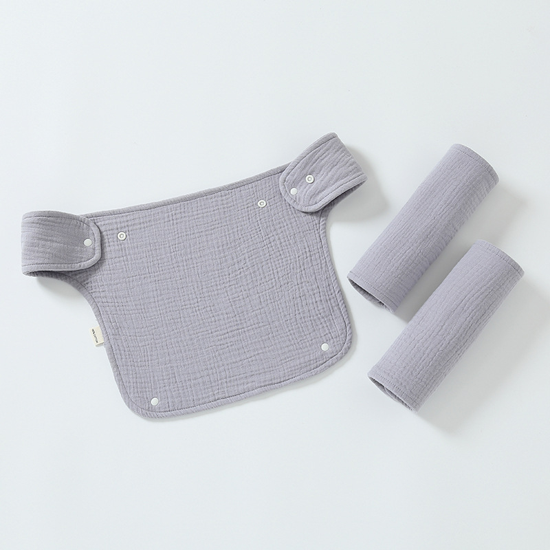 Babasz szalvéta vállpánttal - egész éves használatra, nedvszívó, 100% pamut géz, 0–12 hónapos babáknak, egyszínű vagy mintás