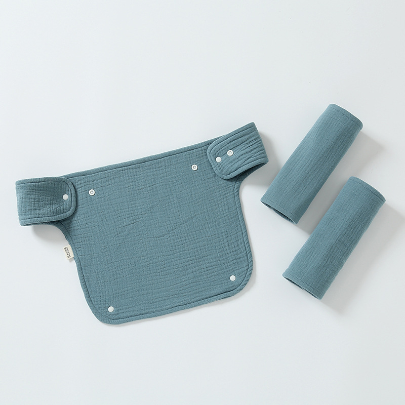 Babasz szalvéta vállpánttal - egész éves használatra, nedvszívó, 100% pamut géz, 0–12 hónapos babáknak, egyszínű vagy mintás