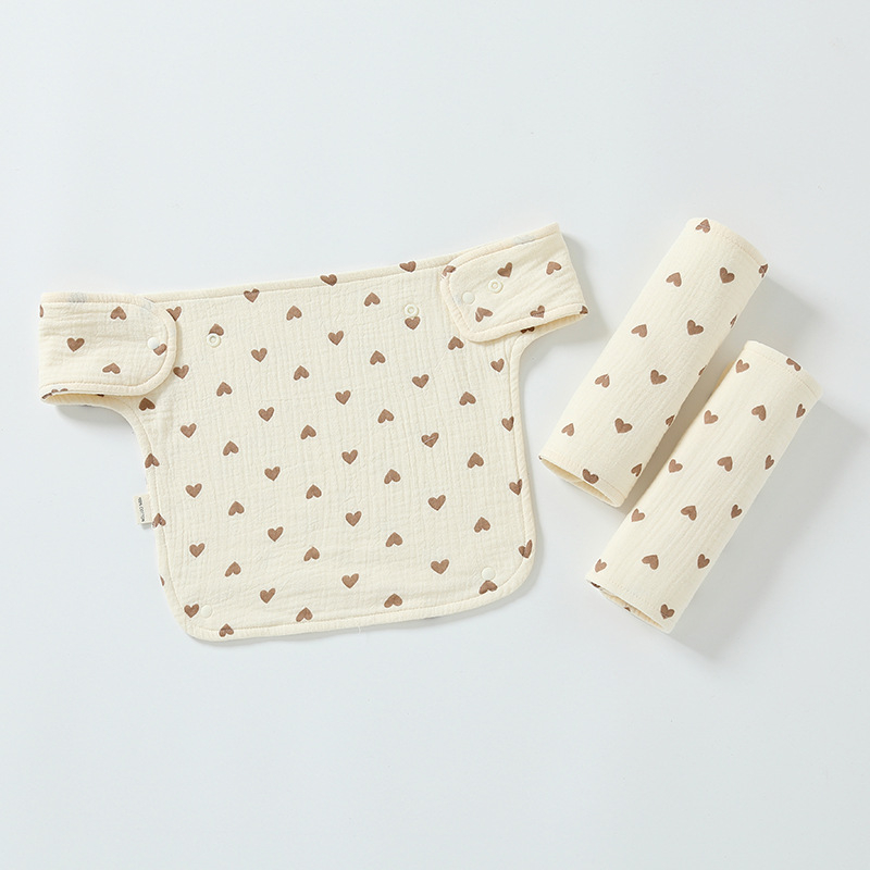 Babasz szalvéta vállpánttal - egész éves használatra, nedvszívó, 100% pamut géz, 0–12 hónapos babáknak, egyszínű vagy mintás