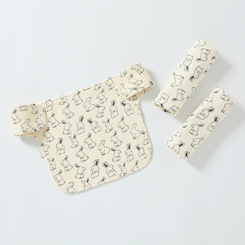 Babasz szalvéta vállpánttal - egész éves használatra, nedvszívó, 100% pamut géz, 0–12 hónapos babáknak, egyszínű vagy mintás