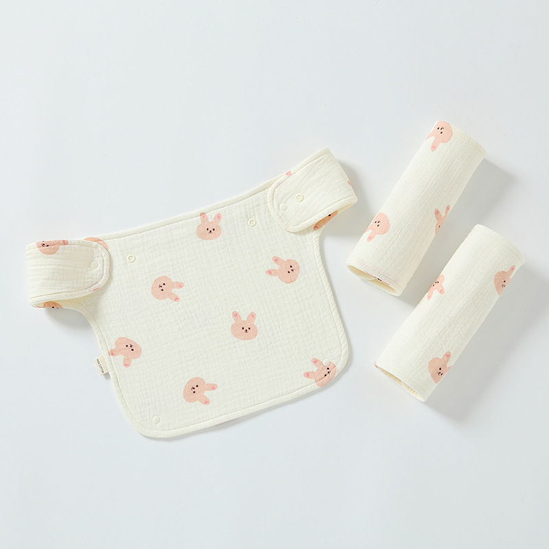 Babasz szalvéta vállpánttal - egész éves használatra, nedvszívó, 100% pamut géz, 0–12 hónapos babáknak, egyszínű vagy mintás