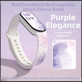 Gyerekeknek szánt okos karkötő – lépésszámláló, pulzusmérés, újratölthető, Android-kompatibilis, szilikon szíj, alumínium ötvözet tok