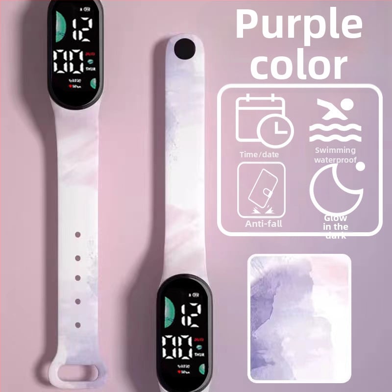 Gyerekeknek szánt okos karkötő – lépésszámláló, pulzusmérés, újratölthető, Android-kompatibilis, szilikon szíj, alumínium ötvözet tok