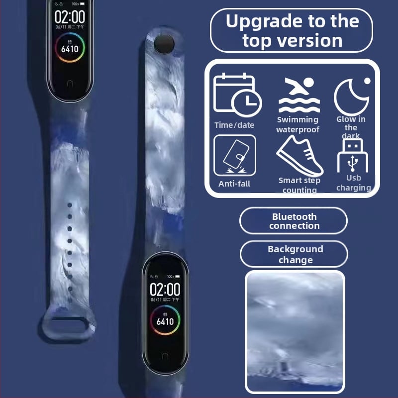 Gyerekeknek szánt okos karkötő – lépésszámláló, pulzusmérés, újratölthető, Android-kompatibilis, szilikon szíj, alumínium ötvözet tok