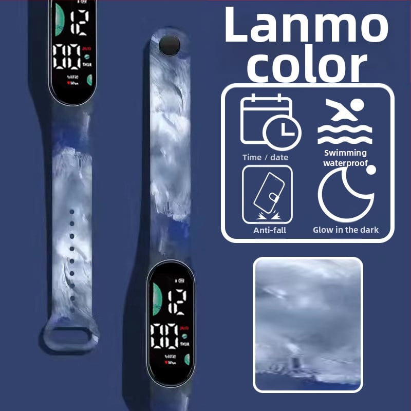 Gyerekeknek szánt okos karkötő – lépésszámláló, pulzusmérés, újratölthető, Android-kompatibilis, szilikon szíj, alumínium ötvözet tok