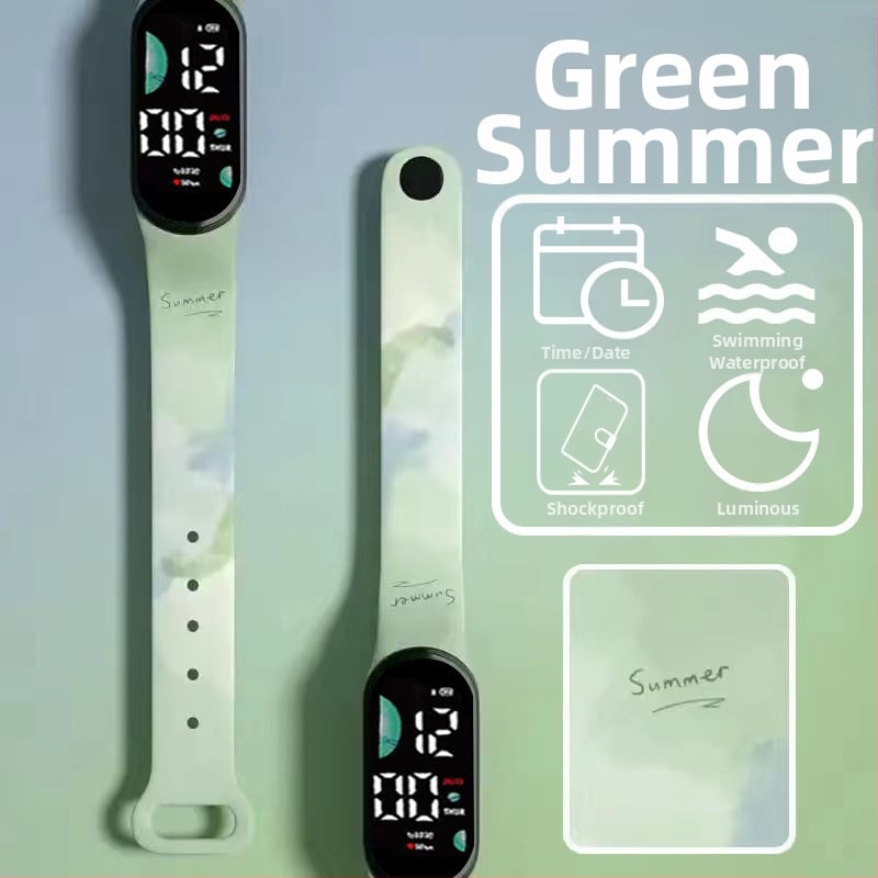 Gyerekeknek szánt okos karkötő – lépésszámláló, pulzusmérés, újratölthető, Android-kompatibilis, szilikon szíj, alumínium ötvözet tok