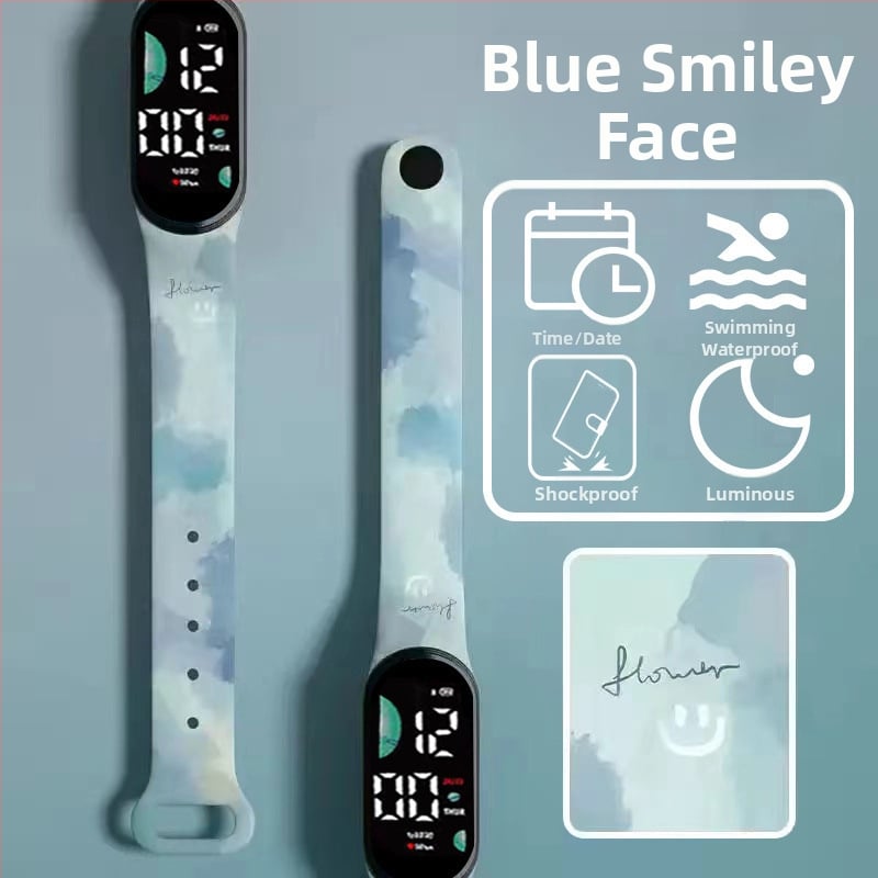 Gyerekeknek szánt okos karkötő – lépésszámláló, pulzusmérés, újratölthető, Android-kompatibilis, szilikon szíj, alumínium ötvözet tok