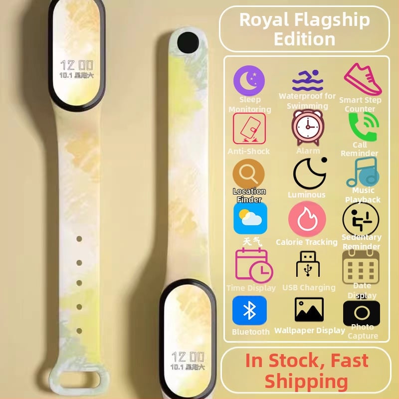 Gyerekeknek szánt okos karkötő – lépésszámláló, pulzusmérés, újratölthető, Android-kompatibilis, szilikon szíj, alumínium ötvözet tok