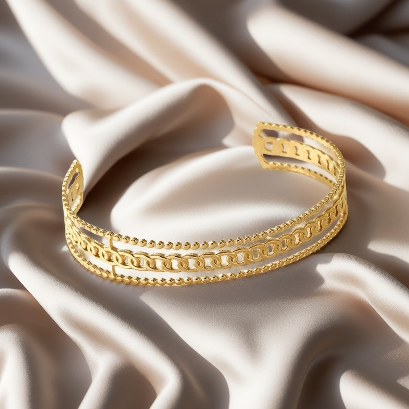 Titano plieno apyrankė, alyvos spaudimo apdirbimas, 2025 m. pavasaris, paprastas stilius, rankos papuošalas