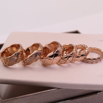 Žiedas su geometriniu raštu, varis, XB052, elektroplatintas, tinkamas porai