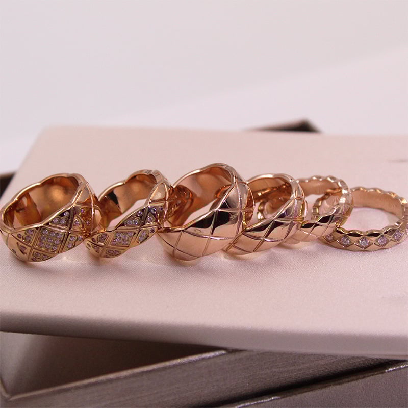 Žiedas su geometriniu raštu, varis, XB052, elektroplatintas, tinkamas porai