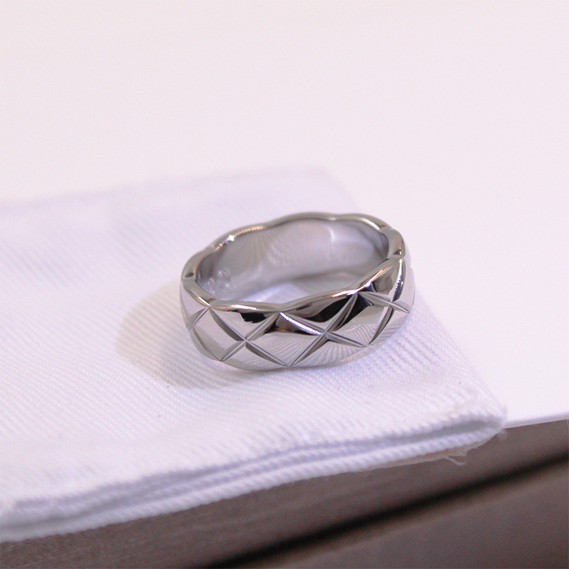 Žiedas su geometriniu raštu, varis, XB052, elektroplatintas, tinkamas porai