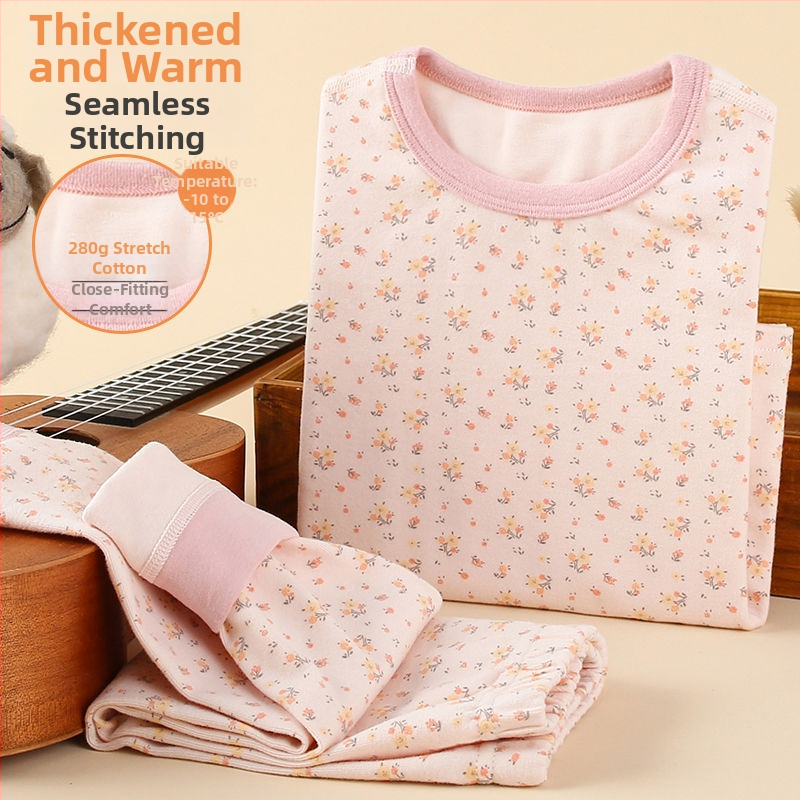 Detský hrubý jesenný set top a nohavíc na základný vrstvu termálneho oblečenia, chlapec – ľanová tkanina, hlavný materiál: zajacie kožušiny