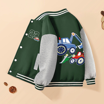 Vaikų berniukų kasdieninė striukė, išorė 60% poliesteris, pamušalas iš medvilnės, be gobtuvo, be apykaklės, storas išorinis audinys, žiemos modelis 2024