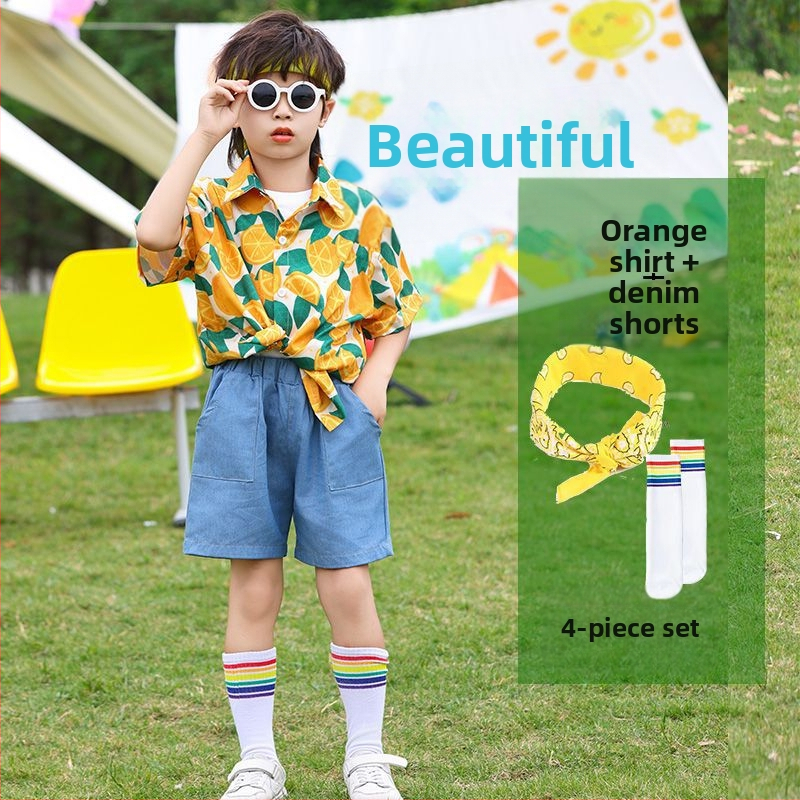 Vaikų šokių kostiumas Hong Kong stiliaus — unisex, amžiaus grupė 3-8 metų, vasara, medvilnės-poliesterio mišinys