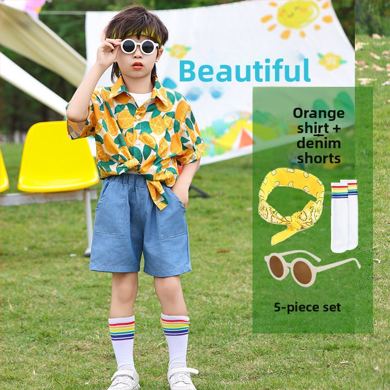 Vaikų šokių kostiumas Hong Kong stiliaus — unisex, amžiaus grupė 3-8 metų, vasara, medvilnės-poliesterio mišinys