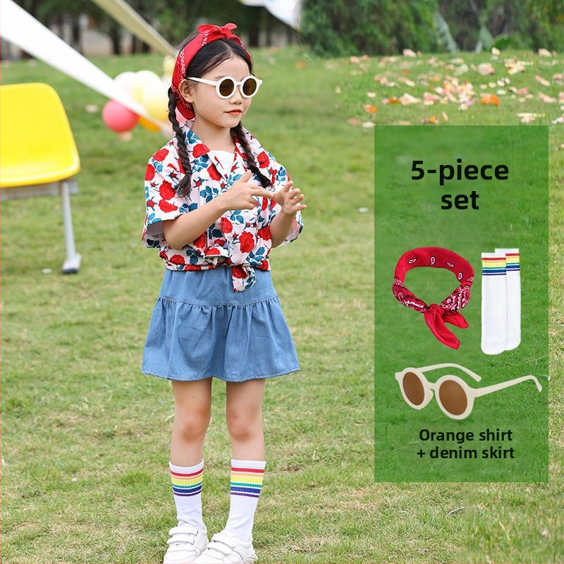 Vaikų šokių kostiumas Hong Kong stiliaus — unisex, amžiaus grupė 3-8 metų, vasara, medvilnės-poliesterio mišinys