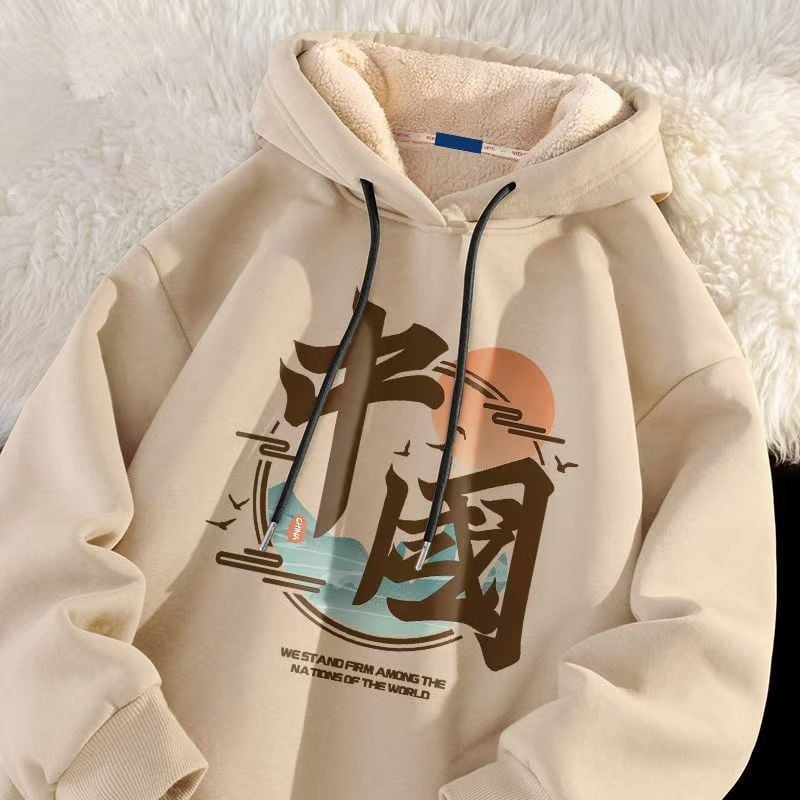 Kapucēts fleece džemperis ziemai, vīriešiem, 96% poliesters, 240–260 g/m²