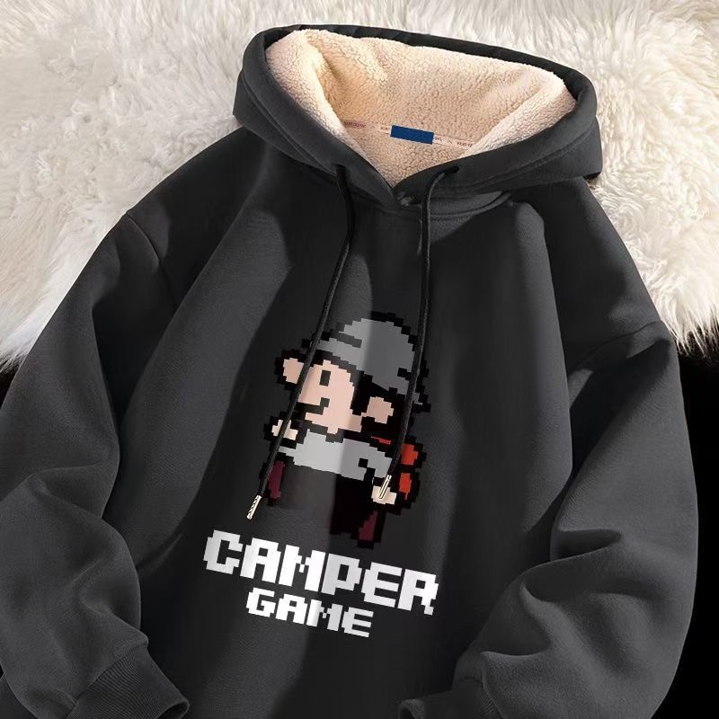 Kapucēts fleece džemperis ziemai, vīriešiem, 96% poliesters, 240–260 g/m²