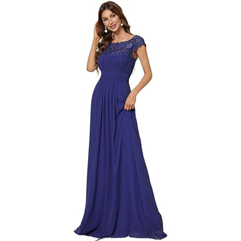 Estélyi ruha, U-galléval, ujj nélküli, magas derekú, hosszú szoknyával (2024 téli kollekció, poliészter)