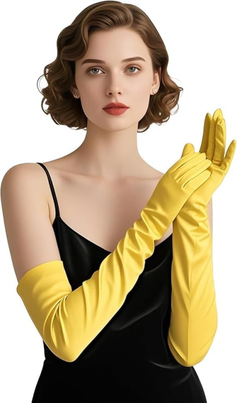 Дълги сатенени булчински ръкавици, оригинален дизайн, дамски модел, пролет 2025