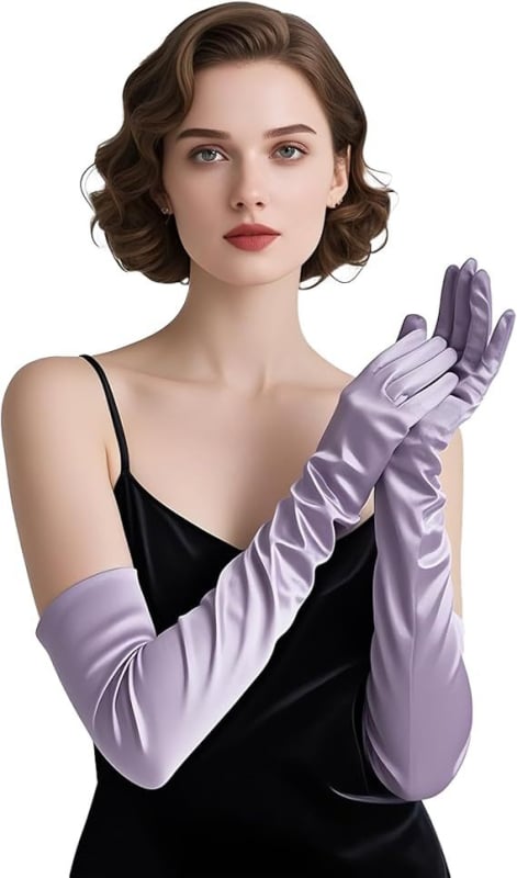 Дълги сатенени булчински ръкавици, оригинален дизайн, дамски модел, пролет 2025