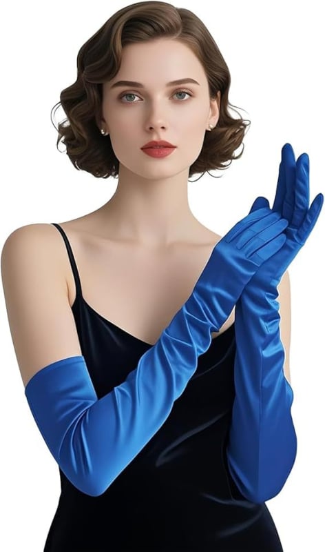 Дълги сатенени булчински ръкавици, оригинален дизайн, дамски модел, пролет 2025