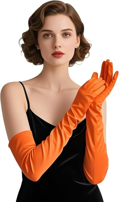 Дълги сатенени булчински ръкавици, оригинален дизайн, дамски модел, пролет 2025
