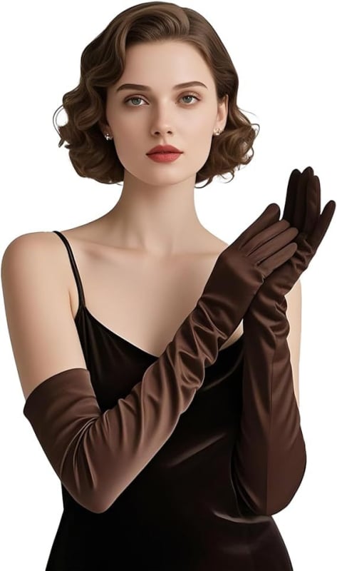 Дълги сатенени булчински ръкавици, оригинален дизайн, дамски модел, пролет 2025