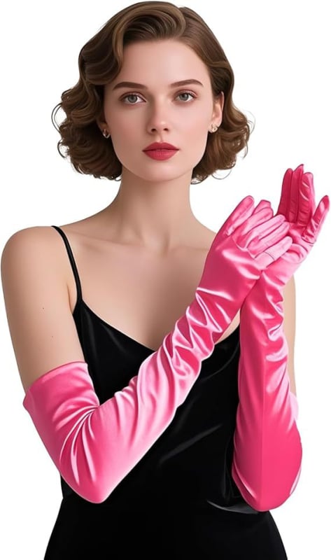 Дълги сатенени булчински ръкавици, оригинален дизайн, дамски модел, пролет 2025