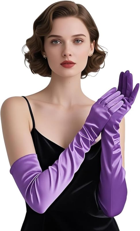 Дълги сатенени булчински ръкавици, оригинален дизайн, дамски модел, пролет 2025