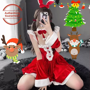 Bunnylány jelmez színpadra, női viselet, karácsonyi téma, poliészter anyag