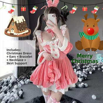 Bunnylány jelmez színpadra, női viselet, karácsonyi téma, poliészter anyag