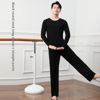 Vyrų šokių komplektas – viršus ir kelnės iš modalinio audinio, vasara, Lotynų ir etniniai šokiai