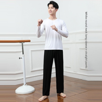 Vyrų šokių komplektas – viršus ir kelnės iš modalinio audinio, vasara, Lotynų ir etniniai šokiai