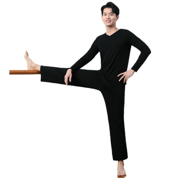 Vyrų šokių komplektas – viršus ir kelnės iš modalinio audinio, vasara, Lotynų ir etniniai šokiai