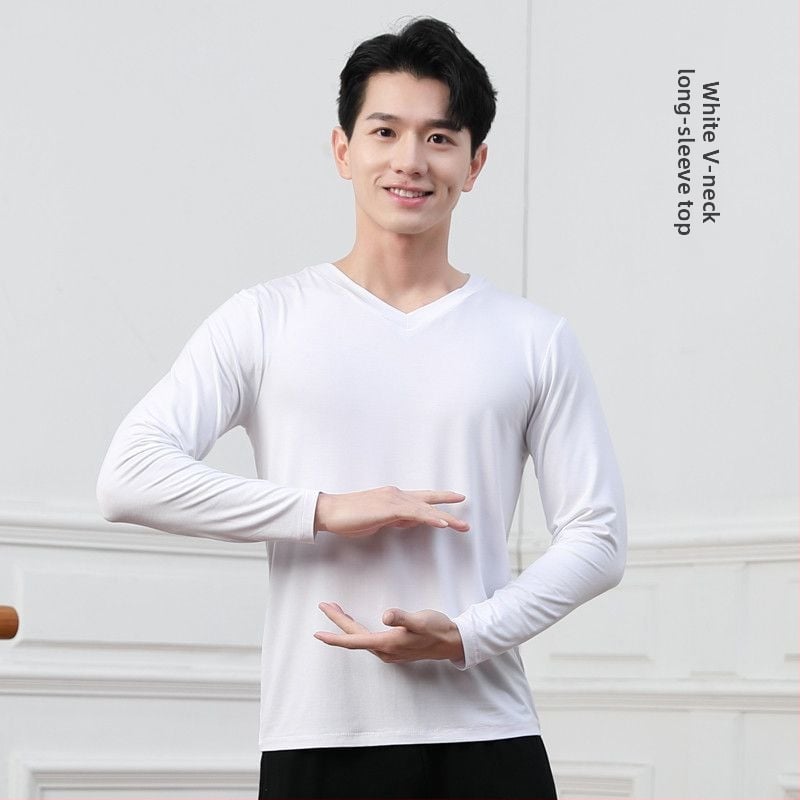 Vyrų šokių komplektas – viršus ir kelnės iš modalinio audinio, vasara, Lotynų ir etniniai šokiai