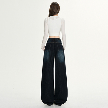 Fliisiga vooderdatud teksad, kõrge vöökohal, lai jalg, põrandani, 2025. aasta talv