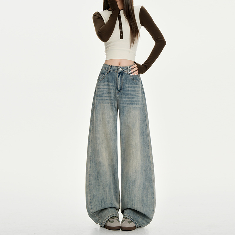 Fliisiga vooderdatud teksad, kõrge vöökohal, lai jalg, põrandani, 2025. aasta talv