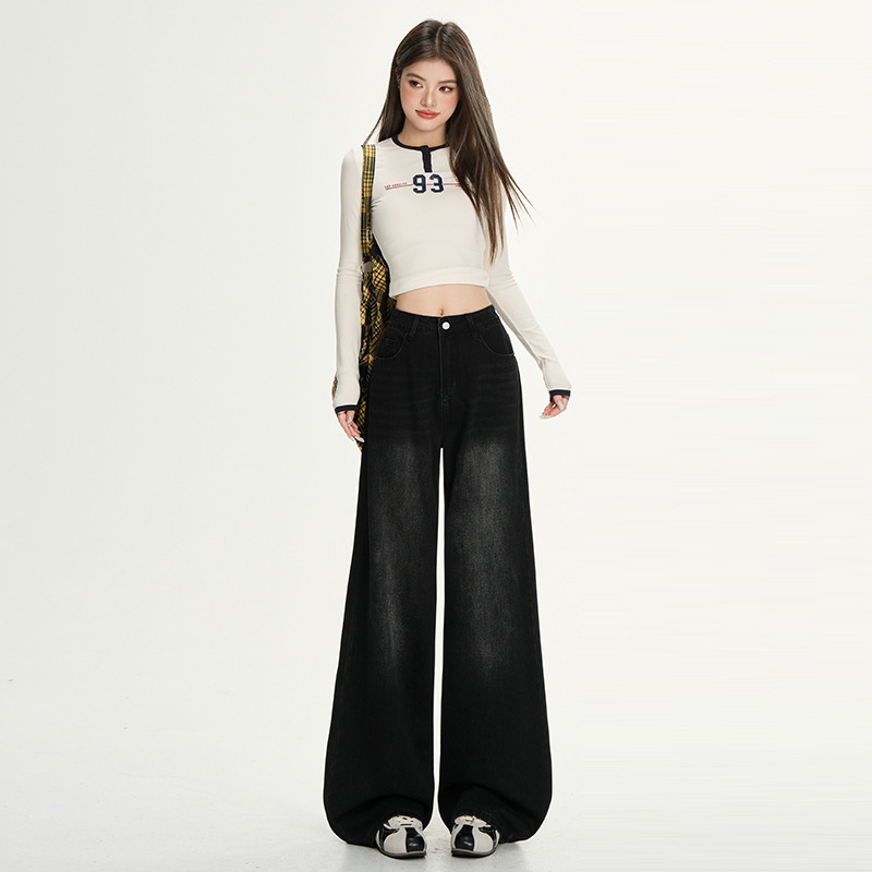 Fliisiga vooderdatud teksad, kõrge vöökohal, lai jalg, põrandani, 2025. aasta talv