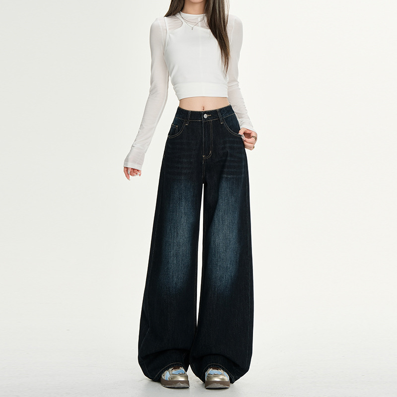 Fliisiga vooderdatud teksad, kõrge vöökohal, lai jalg, põrandani, 2025. aasta talv