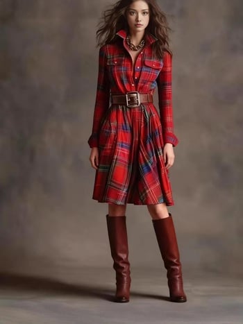 Moteriška suknelė su prancūzišku retro languotu raštu, nestandartinės formos ir diržu, dideli dydžiai, europietiško ir amerikietiško stiliaus, naujas modelis.