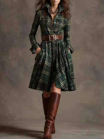 Moteriška suknelė su prancūzišku retro languotu raštu, nestandartinės formos ir diržu, dideli dydžiai, europietiško ir amerikietiško stiliaus, naujas modelis.