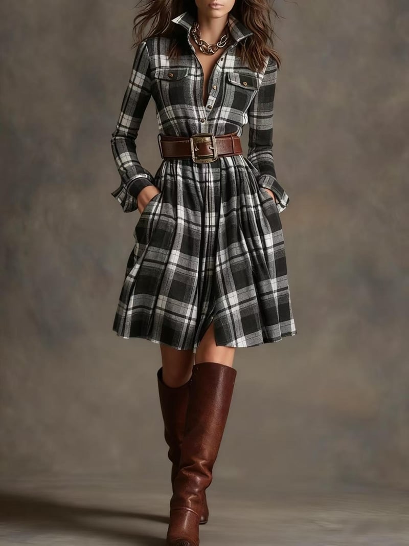 Moteriška suknelė su prancūzišku retro languotu raštu, nestandartinės formos ir diržu, dideli dydžiai, europietiško ir amerikietiško stiliaus, naujas modelis.