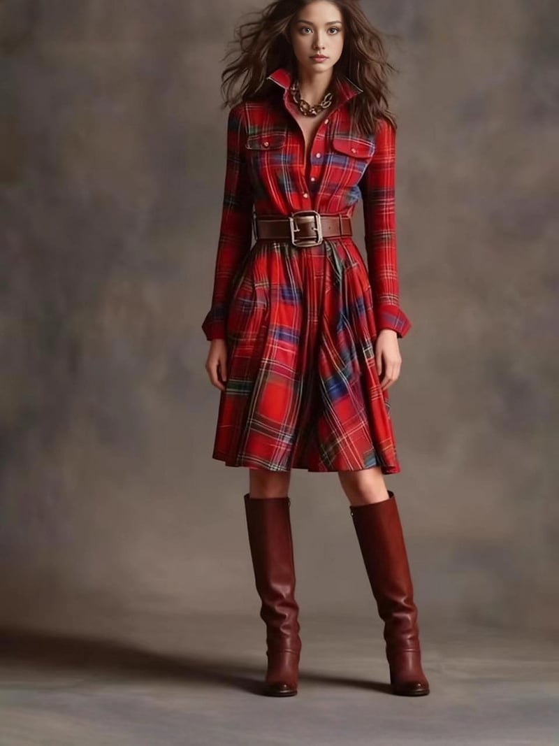 Moteriška suknelė su prancūzišku retro languotu raštu, nestandartinės formos ir diržu, dideli dydžiai, europietiško ir amerikietiško stiliaus, naujas modelis.