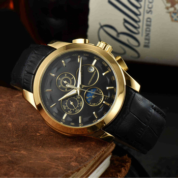 Vīriešu mehāniskais pulkstenis ar Pearl kustību, analogo displejs, safīra kristāla stikls, īsta ādas siksna