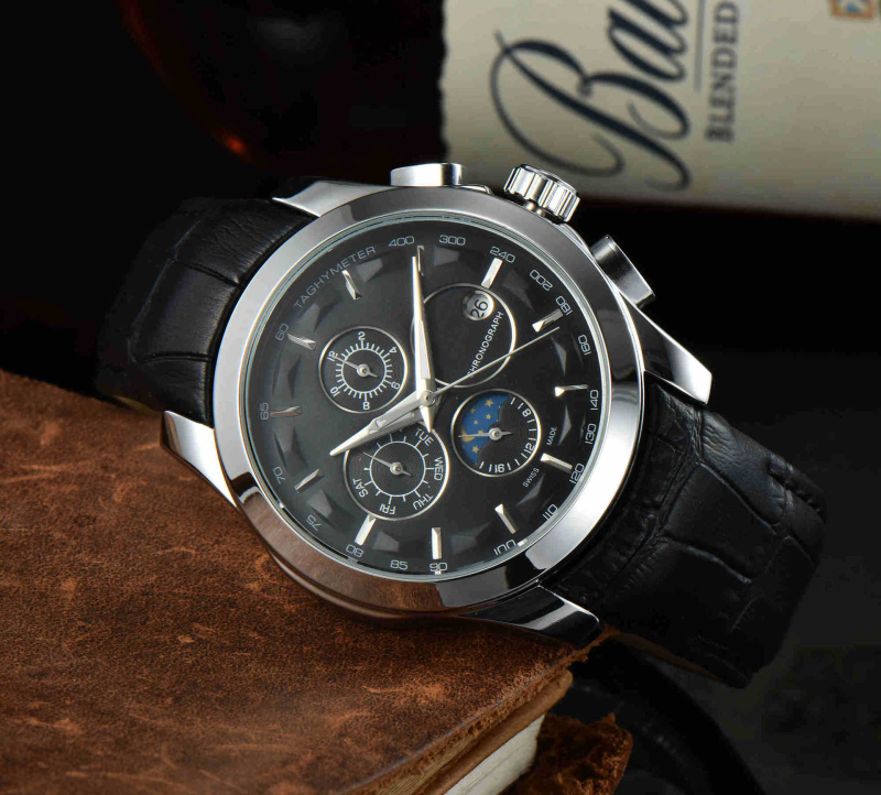 Vīriešu mehāniskais pulkstenis ar Pearl kustību, analogo displejs, safīra kristāla stikls, īsta ādas siksna