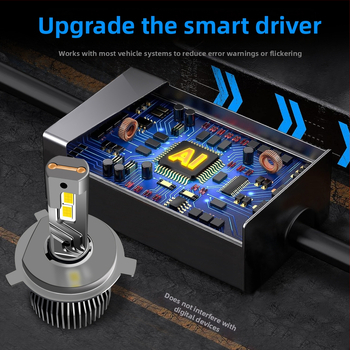 LED automobiliiniai priekiniai žibintai, pora 130W, modelis M6, aliuminio lydinio korpusas, 12–24V