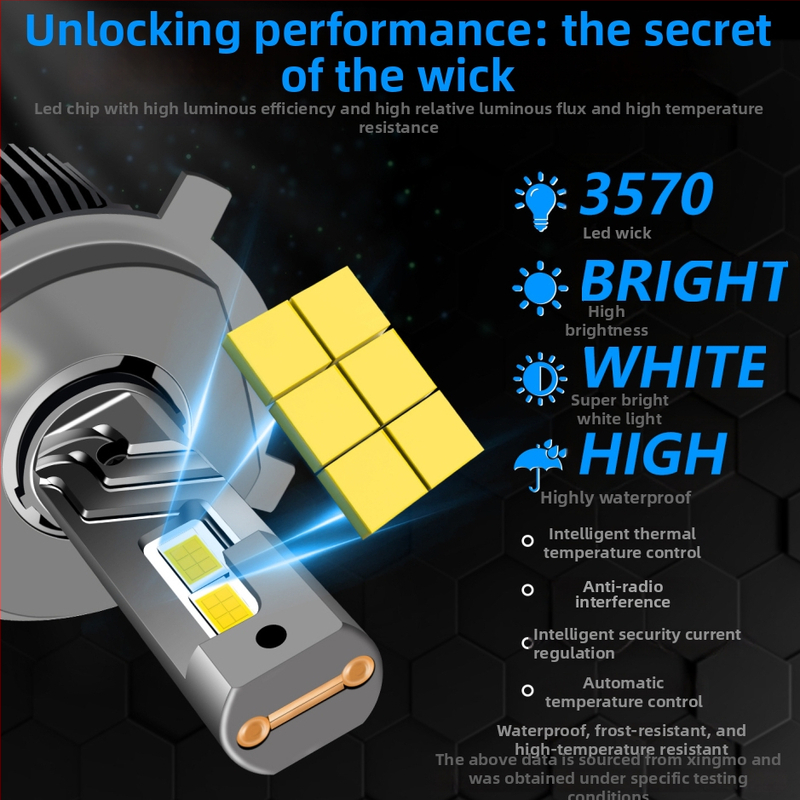 LED automobiliiniai priekiniai žibintai, pora 130W, modelis M6, aliuminio lydinio korpusas, 12–24V